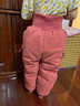 G.duck兒童羽絨褲男童女童寶寶冬季加厚保暖外穿中小童高腰工裝防水棉褲 西瓜紅 120 (建議100-110厘米身高穿) 曬單實(shí)拍圖