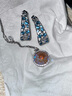 XUPING旭平首飾仿水晶輕奢經(jīng)典配色C圈耳釘女生送生日禮物飾品 藍(lán)色 曬單實(shí)拍圖