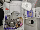 3M6200防毒面具口罩防塵防有毒氣體防酸性氣體農藥噴灑噴漆配6002濾毒盒 曬單實(shí)拍圖
