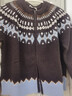 茵曼費爾島撞色提花毛衣外套2025秋女裝新款針織開(kāi)衫 深咖色 S 曬單實(shí)拍圖