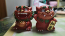 伊文兔（THE RABBIT IVEN）歡喜風(fēng)獅爺擺件辦公室解壓擺件鎮(zhèn)紙國(guó)潮醒獅生日禮物創(chuàng)意文創(chuàng)禮物 歡喜風(fēng)獅爺彩色款小號(hào)-柿子(一對(duì)) 曬單實(shí)拍圖