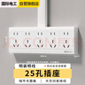 國際電工 明裝插座面板 多孔墻壁電源扦座外裝明線(xiàn)盒超薄二三插廚房插排 明裝二十五孔插座【加厚大功率) 曬單實(shí)拍圖