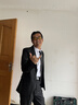 花花公子西服套裝男士韓版修身上衣外套伴郎新郎結(jié)婚商務(wù)職業(yè)正裝小西裝男 兩扣黑色上衣+襯衫+領(lǐng)帶+西褲 2XL 曬單實(shí)拍圖