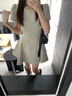 GARNUO綠色短袖連衣裙子女夏季2025新款法式小個子高級感禮服裙收腰短裙 綠色【短袖短款】 S 【80-100斤】 曬單實拍圖