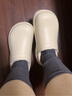 浪莎秋冬季新款防水防滑厚底包跟保暖棉鞋女士居家外穿 白色 38-39 曬單實(shí)拍圖