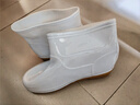 FOOTOPPO食品雨鞋女廚房防滑高筒雨靴男食品廠(chǎng)中筒膠鞋白色水靴男士水鞋 曬單實(shí)拍圖