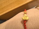 菜百首飾黃金手鏈 足金古風(fēng)國潮3D鎏彩福字如意編織手繩禮物HJ 黃金手鏈 約1.05g 曬單實(shí)拍圖