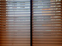 貴品實(shí)木百葉窗簾遮陽(yáng)簾書(shū)房隔斷簾客廳臥室飄窗辦公室電動(dòng)木質(zhì)遮光簾 5CM淡雅灰GPM060-梯帶單邊 曬單實(shí)拍圖