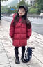 波波拉童年新款女童兒童羽絨服中長(cháng)款加厚女寶寶保暖洋氣冬季童裝冬裝外套 紅色 120 曬單實(shí)拍圖