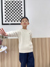 POLOWALK童裝經(jīng)典款絞花式針織衫春秋新款男童女童毛衣上衣 白色 130 cm 曬單實(shí)拍圖