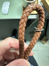 KORSBERRY鑰匙扣編織繩男女創(chuàng  )意車(chē)鑰匙扣掛件鑰匙鏈高檔真皮 絲霧棕 曬單實(shí)拍圖
