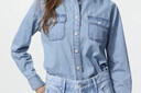 優(yōu)衣庫【狂歡價(jià)】女裝牛仔工裝襯衫/長(cháng)袖水洗產(chǎn)品外套休閑480004 62 粉藍色 S 曬單實(shí)拍圖