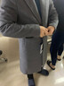 2025秋冬羊毛呢大衣男大碼加棉加厚外套韓版修身長(cháng)款過(guò)膝風(fēng)衣男裝 灰色中長(cháng)款 XL 大概125-140斤 曬單實(shí)拍圖