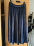 朗姿【朗姿Basic衣櫥】法式百褶半身裙復古女士裙子2024夏新款百褶裙 暮色藏藍色 2XL 曬單實(shí)拍圖