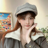 ELLE羊毛鴨舌貝雷帽女士秋冬季時(shí)尚百搭八角帽報童英倫風(fēng)畫(huà)家帽子 曬單實(shí)拍圖