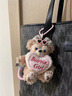 迪士尼秋冬雪莉玫達菲小熊包包掛件汽車(chē)鑰匙扣掛繩男女毛絨公仔玩偶禮物 米咖裙玫玫掛件【棕色掛繩】 曬單實(shí)拍圖