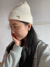 卡蒙（Kenmont）純色全羊毛保暖帽子女潮秋冬季圓頂針織帽套頭雙層翻邊毛線(xiàn)帽9251 白色 58cm 曬單實(shí)拍圖