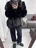 傲列狐貍毛皮草一體外套女2025新款洋氣小個(gè)子短款氣質(zhì)名媛顯瘦年輕款 經(jīng)典黑 M (100-110斤) 曬單實(shí)拍圖