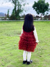 班喜迪女童連衣裙秋裝新款洋氣兒童公主裙周歲禮服秋冬季女寶寶網(wǎng)紗裙子 紅色 90 曬單實(shí)拍圖