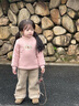 班喜迪女童打底衫秋冬款2025新款洋氣寶寶夾棉內搭上衣兒童長(cháng)袖t恤冬裝 粉色 100 cm 曬單實(shí)拍圖