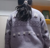 茵曼（INMAN）2025秋冬女裝新款 費(fèi)爾島撞色提花毛衣寬松長袖針織開衫外套 淺紫色 M 曬單實(shí)拍圖
