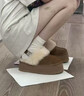 UGG EVERSHEEPSKINS雪地靴冬季新款5公分綁帶星拖厚底毛毛拖鞋女士皮毛一體保暖棉鞋 栗色星拖 35 曬單實(shí)拍圖