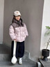迪士尼女童羽絨棉服冬裝棉襖外套2025新款兒童洋氣女孩冬季棉衣加厚拼色 灰粉棉衣 140 cm 曬單實(shí)拍圖