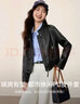 尚都比拉都市休閑立領(lǐng)PU皮皮衣女秋季小個(gè)子長(cháng)袖氣質(zhì)機車(chē)服拉鏈開(kāi)衫外套 曬單實(shí)拍圖