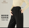 英氏（YEEHOO）孕婦褲子無(wú)托腹窄版闊腿褲襠部加深舒適不勒直筒褲 黑色【秋款300g】 L【建議體重115-130斤】 曬單實(shí)拍圖