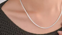 老廟肖邦鏈999純銀項鏈女款輕奢感男士鎖骨鏈頸鏈配飾 44-45cm細款肖邦鏈(約1.5mm)約3.5g 曬單實(shí)拍圖