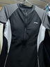 李寧（LI-NING）泳衣女專(zhuān)業(yè)連體五分游泳衣高彈抗氯訓練泳裝7541黑白XL 曬單實(shí)拍圖