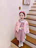 G.DUCKKIDS小黃鴨童裝女童套裝春秋款兒童連衣裙秋冬季小香風(fēng)女寶寶外套裙子 粉色 100 建議90-100cm3-4歲 曬單實(shí)拍圖