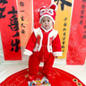 迪士尼（Disney）新年嬰兒衣服秋冬款加絨加厚新生兒寶寶夾棉連體衣嬰兒冬季爬服 2369紅色 單件衣服 66cm 建議3-6個(gè)月12-14斤 曬單實(shí)拍圖