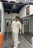 MUSCLE DOG肌肉狗POLO長(cháng)袖T恤男2025秋季新品美式純色寬松運動(dòng)訓練健身上衣 米白色 XL 曬單實(shí)拍圖