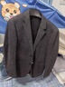 杉杉【羊毛保暖】西服男秋冬款花紗肌理合身雙扣挺括商務(wù)休閑外套 曬單實(shí)拍圖