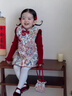 班喜迪女童漢服套裝冬裝寶寶周歲禮服兒童中式旗袍裙國風(fēng)唐裝秋冬季衣服 紅色 100 曬單實(shí)拍圖