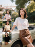 班尼路（Baleno）純棉短袖女2025新款休閑寬松薄款打底衫女裝四季款內搭T恤上衣服 曬單實(shí)拍圖