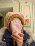 JIOESC針織毛線(xiàn)帽女毛絨帽子秋冬季可愛(ài)小熊耳朵保暖護耳大頭圍新款帽子 可愛(ài)小熊帽子【米色】 曬單實(shí)拍圖