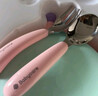 babycare兒童餐具輔食碗注水保溫碗不銹鋼叉勺寶寶吃飯喝水?huà)雰褐軞q禮盒粉 曬單實(shí)拍圖