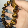 石玥珠寶收藏級14mm天然黃虎眼石虎睛石手串轉運珠貔貅手鏈男女士款禮物 曬單實(shí)拍圖