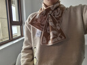 ELLE100%綿羊毛針織圍巾女士秋冬季時(shí)尚百搭保暖提花護頸圍脖 曬單實(shí)拍圖