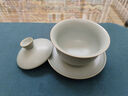 青澹墨雅天青汝窯 茶具蓋碗開(kāi)片冰裂釉三才泡茶蓋碗 景德鎮手工陶瓷禮盒裝 落月蓋碗160ml 曬單實(shí)拍圖