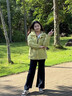 MsShe大碼女裝2025秋裝胖妹妹休閑戶(hù)外運動(dòng)風(fēng)寬松連帽外套 油彩綠色現貨 3XL 曬單實(shí)拍圖