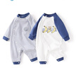 舒貝怡2件裝嬰兒衣服滿(mǎn)月新生兒連體衣周歲寶寶爬服春秋款哈衣藏青80 曬單實(shí)拍圖