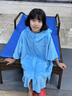 jollybean丨兒童泳衣毛巾衫25夏季新款女童沙灘連帽毛巾斗篷 原力藍 均碼 S 120-140 曬單實(shí)拍圖