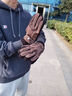 LSIAKT真皮手套男秋冬加絨加厚保暖戶(hù)外滑雪摩托車(chē)防風(fēng)觸屏手套騎行 井子-棕色 曬單實(shí)拍圖