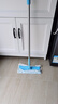 康多多家政保潔專(zhuān)用加粗伸縮兩節桿平板拖把家用夾靜電除塵巾夾布一拖凈 【藍色拖把套裝】 曬單實(shí)拍圖