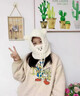路讓宋女士帽子圍巾口罩三件套一體圍脖2025秋冬季新款圣誕節禮物送女生 米白色 均碼 三合一 曬單實(shí)拍圖