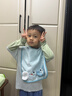 翰元兒童洗漱巾寶寶洗臉刷牙防水圍兜毛巾多功能幼兒不濕衣漱口巾大號 單面防水【加厚吸水防滲】象墩墩 曬單實(shí)拍圖