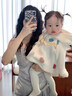 優(yōu)奇嬰兒披風(fēng)斗篷秋冬季寶寶外出擋風(fēng)外套嬰幼兒防風(fēng)保暖小孩披肩兒童 愛(ài)心毛絨斗篷 80 推薦1-3歲 曬單實(shí)拍圖